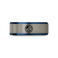 birthday presents for guys – blue & grey tungsten pluto wedding band