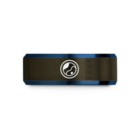 best presents for him – gunmetal & blue tungsten pluto wedding band