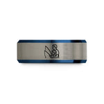 black tungsten ring him – black & blue & silver tungsten father child fishing wedding band