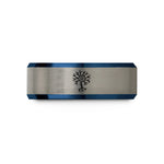 tungsten wedding band him – blue & gray tungsten neuron cell wedding band