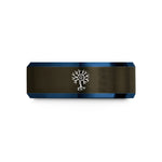 tungsten carbide ring him – gunmetal & blue tungsten neuron cell wedding band