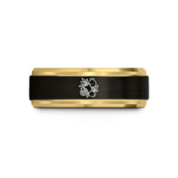 tungsten wedding band him – black & gold tungsten pomegranate cluster wedding band