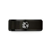 engraved tungsten ring him – black & gold tungsten pomegranate cluster wedding band