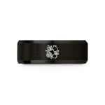 tungsten comfort fit ring – black tungsten pomegranate cluster wedding band