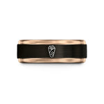 tungsten wedding band him – black & rose gold tungsten shawarma wrap wedding band