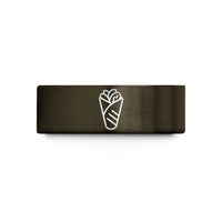 engraved tungsten ring him – gunmetal & rose gold tungsten shawarma wrap wedding band
