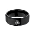 wedding band tungsten him – black tungsten skull roses wedding band