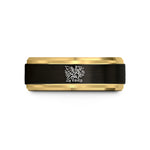 tungsten wedding band him – black & gold tungsten welsh dragon wales wedding band