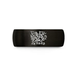black tungsten ring him – black & rose gold tungsten welsh dragon wales wedding band