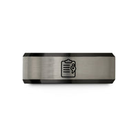 top presents for him – black & blue & grey tungsten coach clipboard whistle wedding band