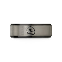 best birthday presents him – black & gray tungsten race helmet wedding band