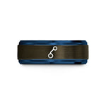unique presents for him – gunmetal & blue tungsten commit dot wedding band