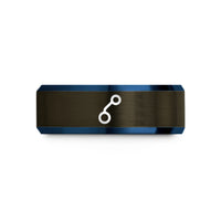 cool presents for guys – gunmetal & blue tungsten commit dot wedding band