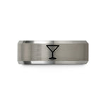 tungsten rings for him – black & gray tungsten martini glass wedding band