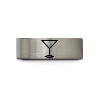 unique birthday presents him – silver tungsten martini glass wedding band