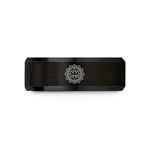 custom rings for him – black tungsten minimal lotus wedding band