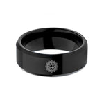 unique presents for him – black tungsten minimal lotus wedding band