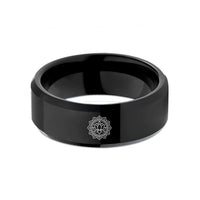 unique presents for him – black tungsten minimal lotus wedding band