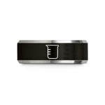 unique presents for husband – black & gray tungsten beaker wedding band