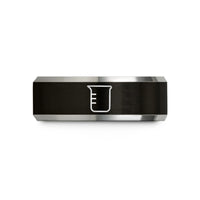 unique presents for husband – black & gray tungsten beaker wedding band