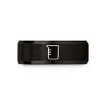 engraved rings for him – black tungsten beaker wedding band