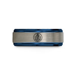 best presents for him – black & blue & grey tungsten chief anchor wedding band
