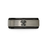 engraved rings for him – black & gray tungsten crossed pistons wedding band
