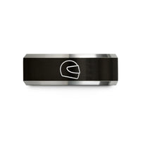 tungsten rings for him – black & grey tungsten visor up helmet wedding band