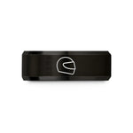 unique presents for him – black tungsten visor up helmet wedding band