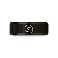 unique presents for him – black tungsten visor up helmet wedding band