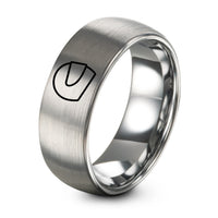 Men Gifts for Him – gray tungsten visor up helmet ring