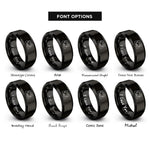 font options for inside engraving on black men holding rings