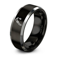 custom engraved him bands – black & grey tungsten cutting torch ring