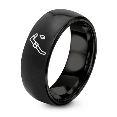 Cutting Torch – Tungsten Wedding Band, 8 mm, Black Comfort-Fit Unisex