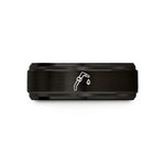 mens laser engraved rings – black tungsten cutting torch wedding band