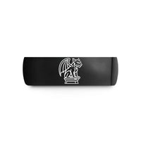 mens tungsten wedding band – black tungsten gargoyle perched wedding band