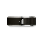 tungsten ring for him – black & grey tungsten meter columns wedding band