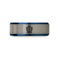 tungsten promise ring him – blue & grey tungsten ships binnacle compass wedding band