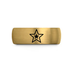tungsten promise ring him – gold & gray tungsten star wedding band