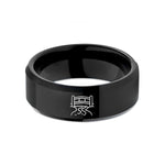 men's comfort fit ring – black tungsten bridge creek wedding band