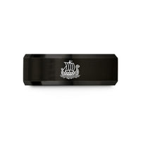 tungsten him wedding band – black tungsten longship at sea wedding band
