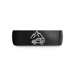 men's band with engraving – black tungsten mountain 4x4 wedding band