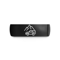 men's band with engraving – black tungsten mountain 4x4 wedding band