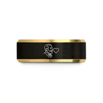 him gold bands rings – black & gold tungsten abuelo heart wedding band