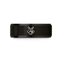 unique men’s anniversary rings – black tungsten corrosive wedding band