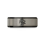 comfortable men's ring fit – black & gray tungsten retriever duck wedding band