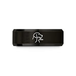 unique men's wedding band – black tungsten retriever duck wedding band