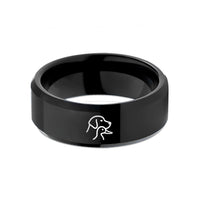 tungsten men's rings wide – black tungsten retriever duck wedding band