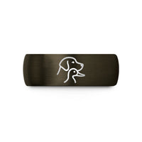 tungsten men's rings wide – gunmetal & black tungsten retriever duck wedding band