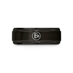 comfort fit rings him – black tungsten b flat symbol wedding band